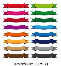 Vector vintage empty ribbon banner set