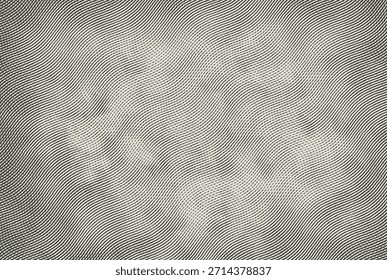 Vetor vintage fundo gravado. Fundo de padrão abstrato com linhas ondas formando textura gravada de ondas macias.