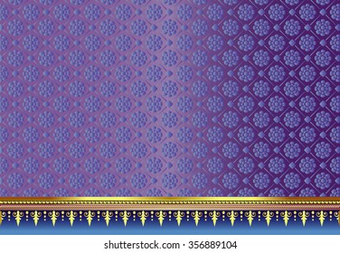 Vector vintage engraving with retro ornament Vector illustration