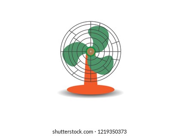 Vector vintage Fanelectric front view design style. Circle symbol blower ceiling graphic element ventilation blade icon. Portable modern illustration retro vintage hot