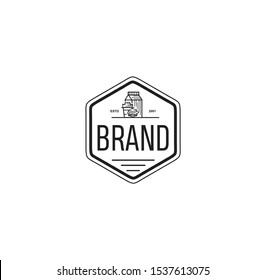 Vector vintage fast food logo. Hipster natural Burger sandwich label, sign. Bistro icon. Street eatery emblem