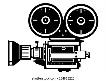 vector vintage film camera isolated on white background
