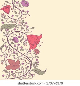 Vector vintage floral background