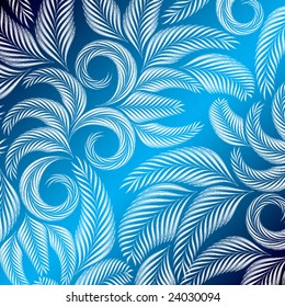 Vector Vintage de fondo floral azul
