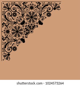 vector vintage floral  background with decorative flowers for design