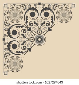 vector vintage floral  background with decorative flowers for design