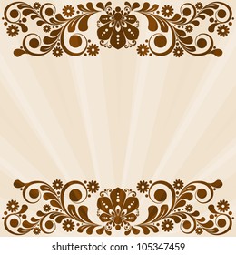 vector vintage floral  background with decorative flowers for design