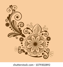 vector vintage floral  background with decorative flowers for design