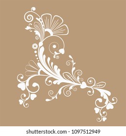 vector vintage floral  background with decorative flowers for design