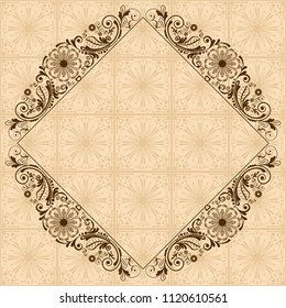 vector vintage floral  background with decorative flowers for design