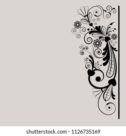 vector vintage floral  background with decorative flowers for design