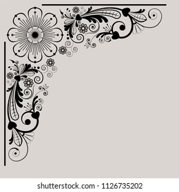 vector vintage floral  background with decorative flowers for design