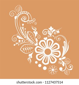 vector vintage floral  background with decorative flowers for design