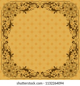 vector vintage floral  background with decorative flowers for design