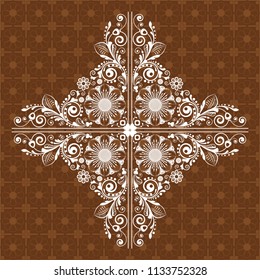vector vintage floral  background with decorative flowers for design