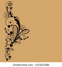 vector vintage floral  background with decorative flowers for design
