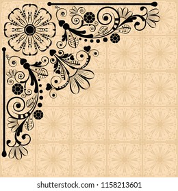 vector vintage floral  background with decorative flowers for design