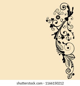 vector vintage floral  background with decorative flowers for design