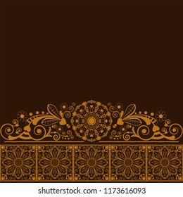 vector vintage floral  background with decorative flowers for design