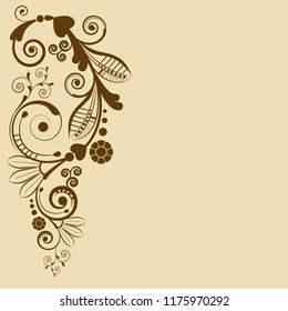 vector vintage floral  background with decorative flowers for design