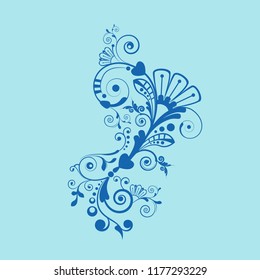 vector vintage floral  background with decorative flowers for design