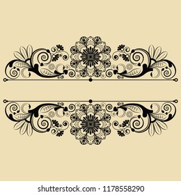vector vintage floral  background with decorative flowers for design