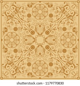vector vintage floral  background with decorative flowers for design