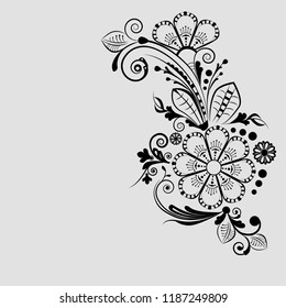 vector vintage floral  background with decorative flowers for design