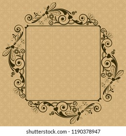 vector vintage floral  background with decorative flowers for design