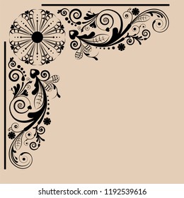 vector vintage floral  background with decorative flowers for design