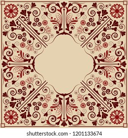 vector vintage floral  background with decorative flowers for design