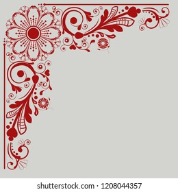 vector vintage floral  background with decorative flowers for design