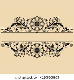 vector vintage floral  background with decorative flowers for design