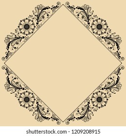 vector vintage floral  background with decorative flowers for design
