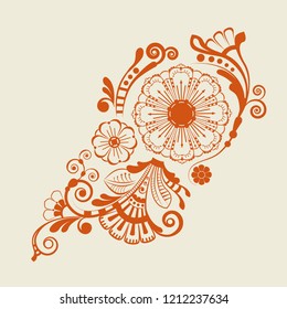 vector vintage floral  background with decorative flowers for design
