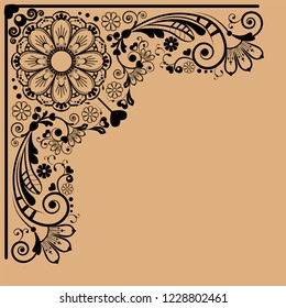 vector vintage floral  background with decorative flowers for design