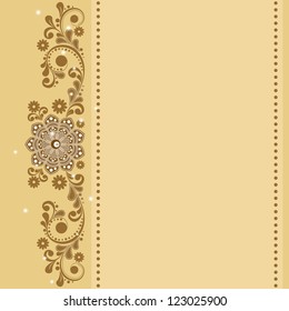 vector vintage floral  background with decorative flowers for design