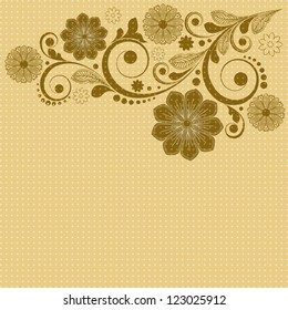 vector vintage floral  background with decorative flowers for design
