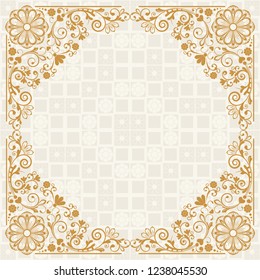 vector vintage floral  background with decorative flowers for design