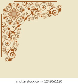 vector vintage floral  background with decorative flowers for design