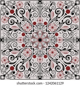 vector vintage floral  background with decorative flowers for design