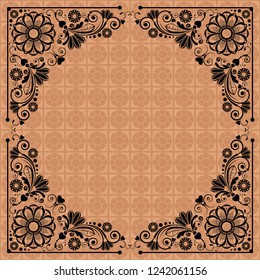 vector vintage floral  background with decorative flowers for design