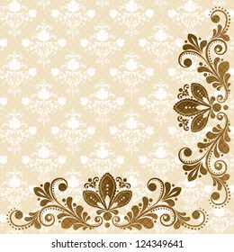 vector vintage floral  background with decorative flowers for design