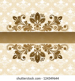 vector vintage floral  background with decorative flowers for design