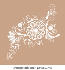vector vintage floral  background with decorative flowers for design