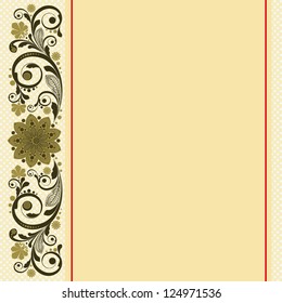 vector vintage floral  background with decorative flowers for design