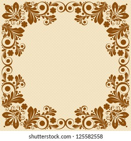 vector vintage floral  background with decorative flowers for design