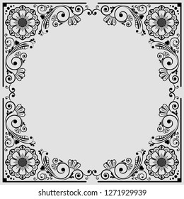 vector vintage floral  background with decorative flowers for design