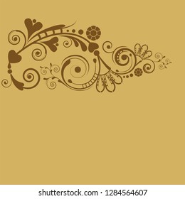 vector vintage floral  background with decorative flowers for design
