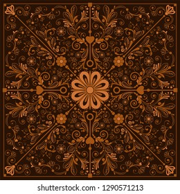vector vintage floral  background with decorative flowers for design